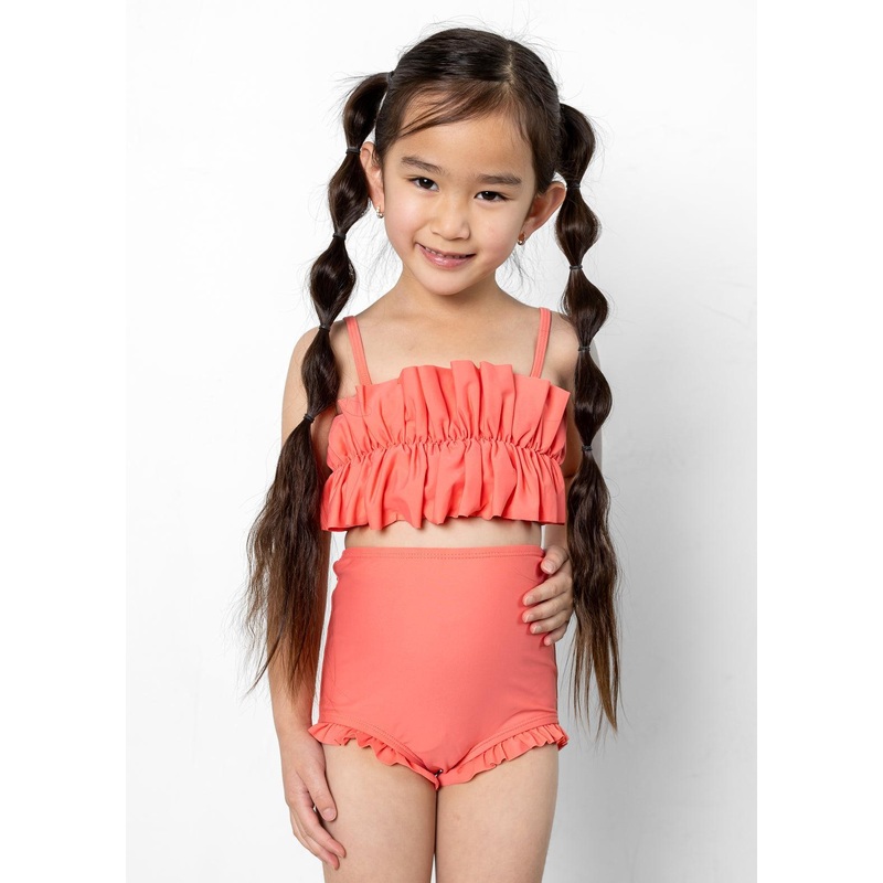 Deep Coral | Mini Oversized Ruffle Top