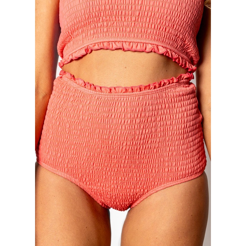 Deep Coral | Smocked Bottoms