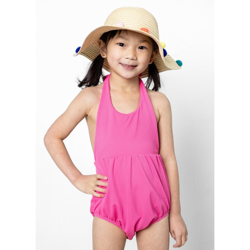 Ribbed Azalea Pink | Mini Romper One-Piece