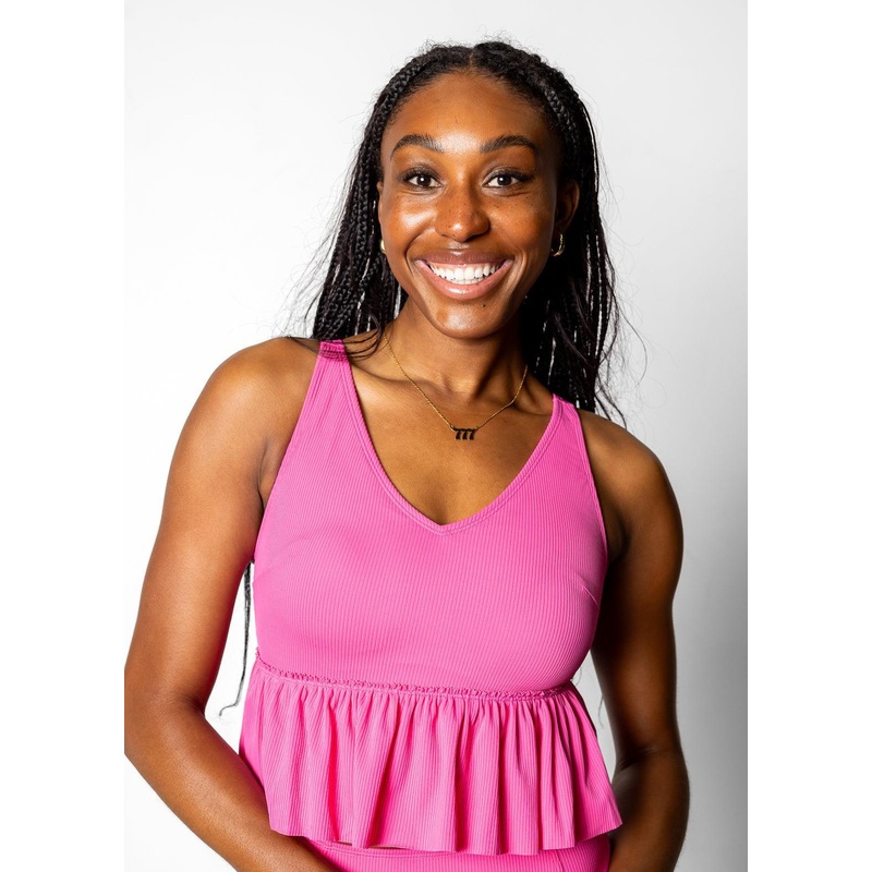 Ribbed Azalea Pink | V-Neck Top