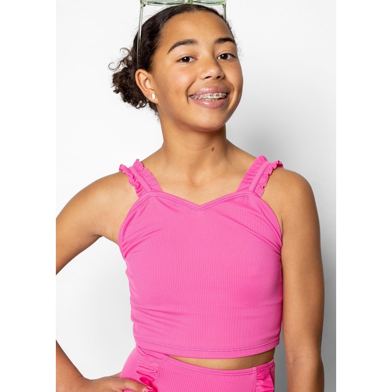 Ribbed Azalea Pink | Youth Ripple Top