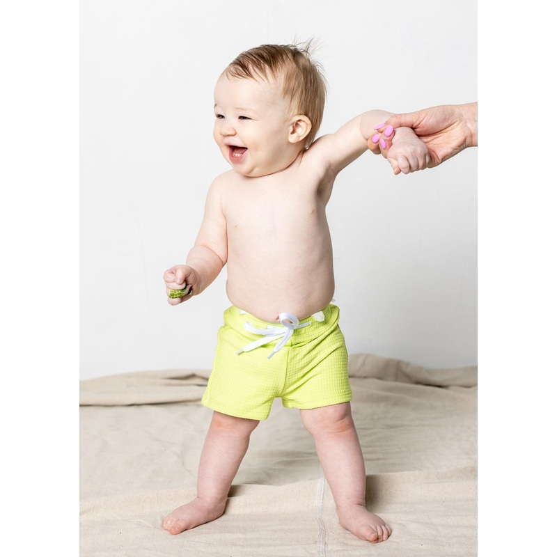 Waffled Glow Green | Baby Euro Shorts