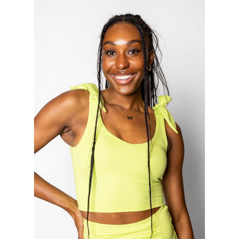 Waffled Glow Green | Knot Top