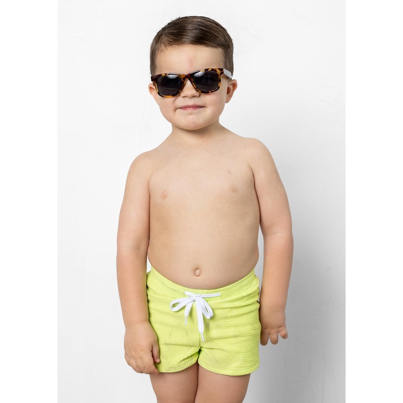 Waffled Glow Green | Mini Euro Shorts