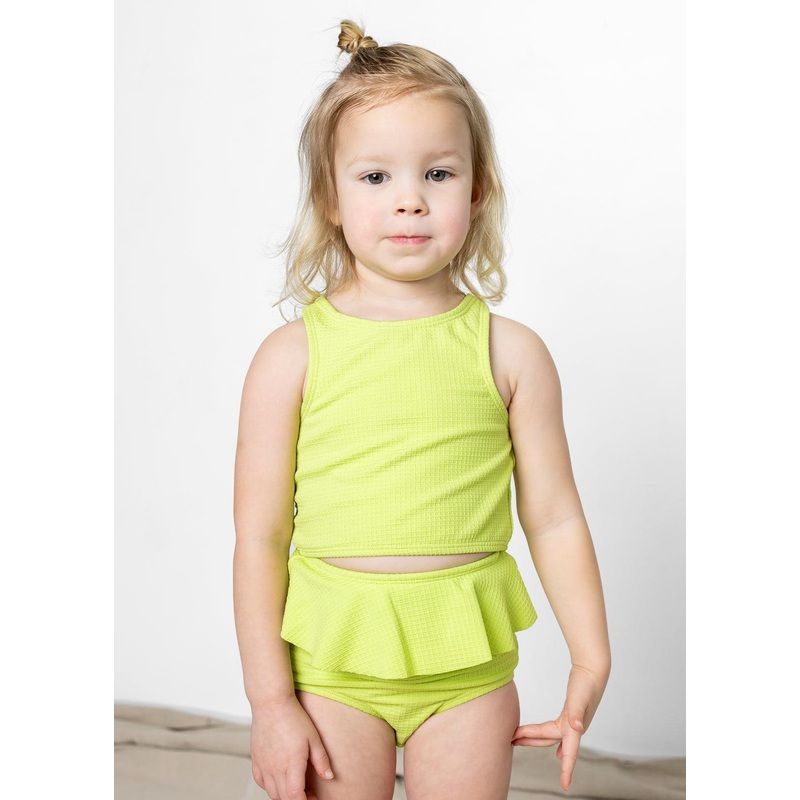 Waffled Glow Green | Mini Racer Back Top