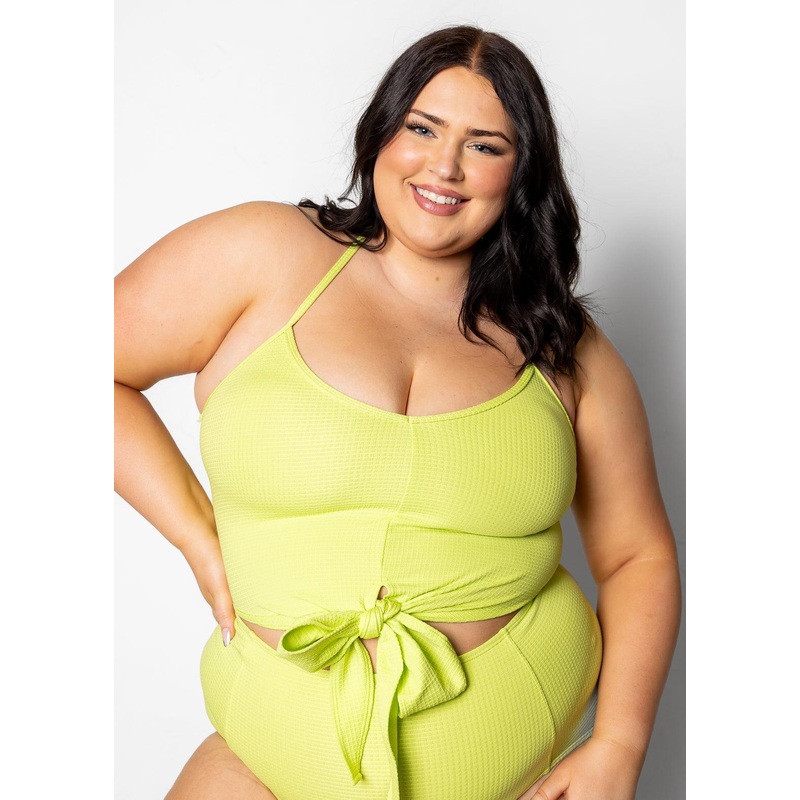 Waffled Glow Green | Tied-Up Top