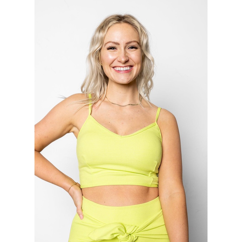 Waffled Glow Green | V'D Crop Top