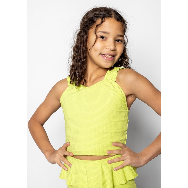 Waffled Glow Green | Youth Ripple Top
