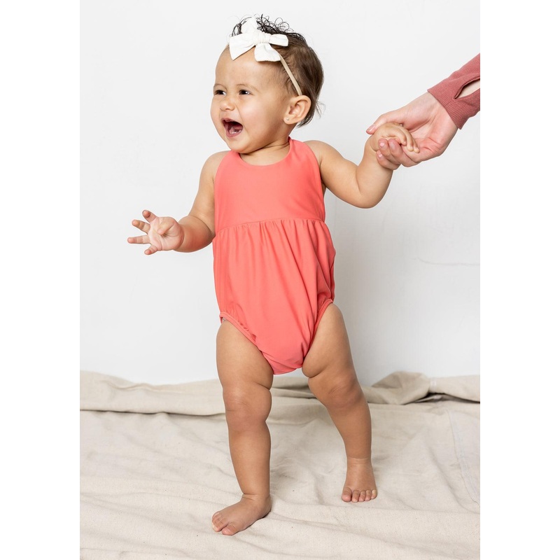 Deep Coral | Baby Romper One-Piece