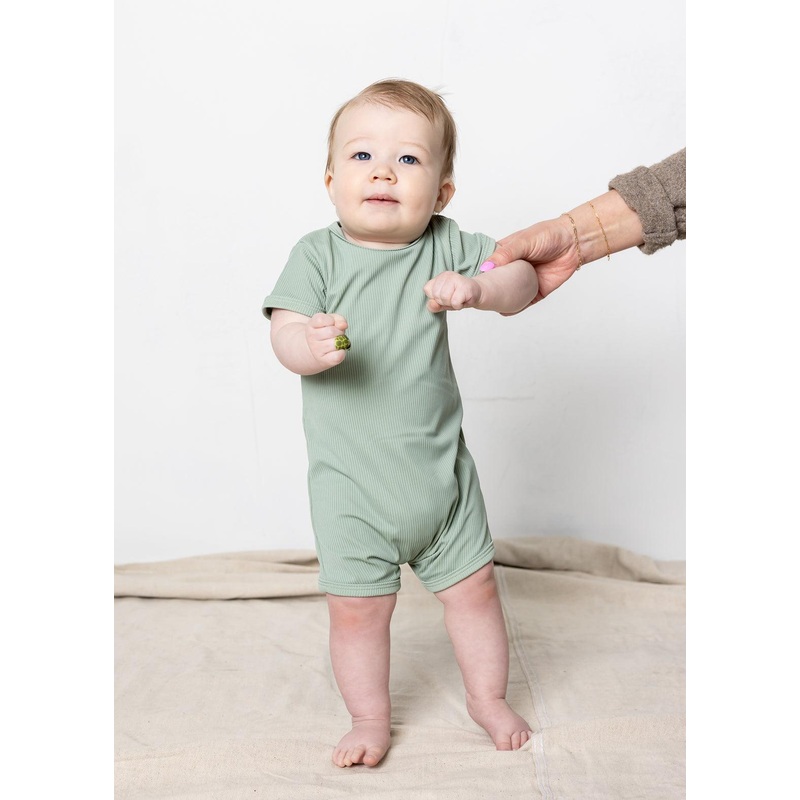 Ribbed Sage | Baby Shorties Rashguard (Unisex)