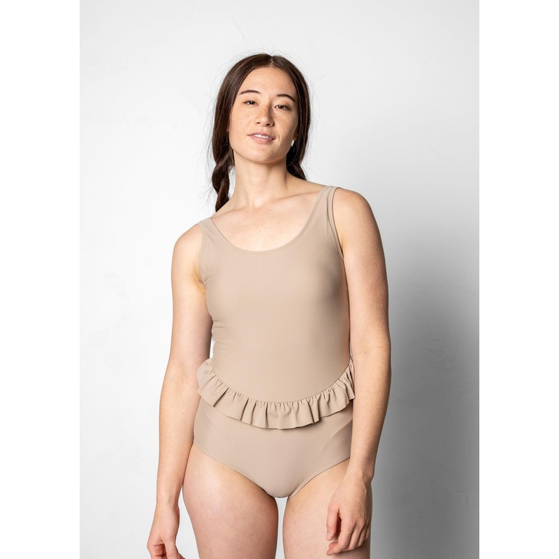 Taupe | Skirted One-Piece