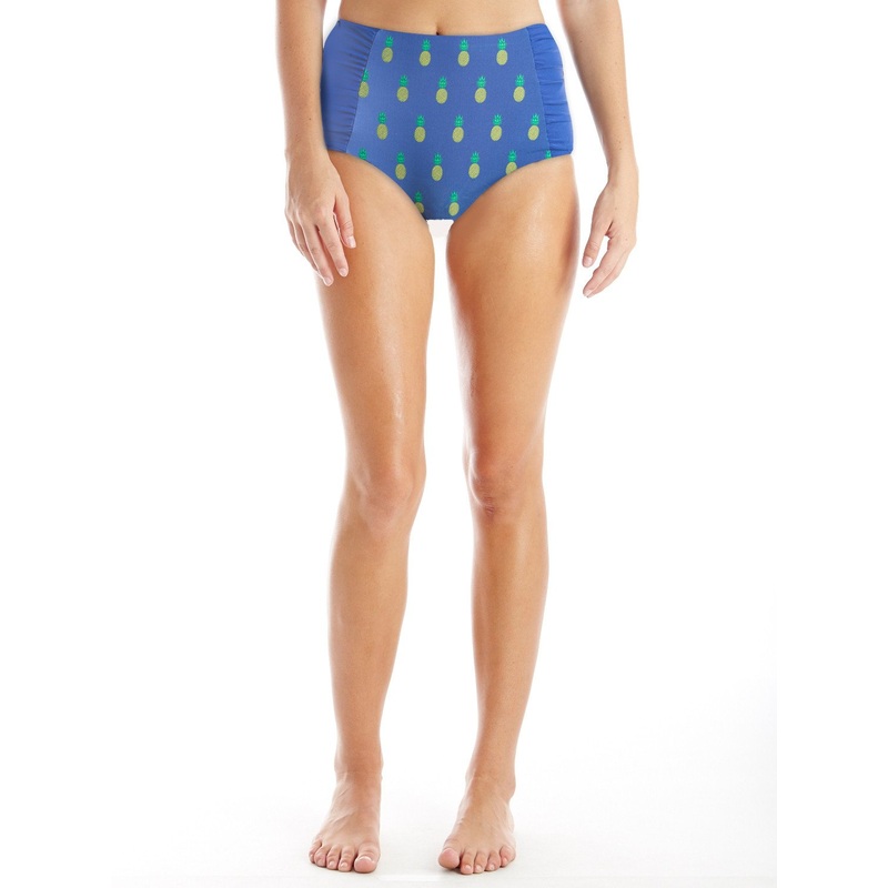 high waist shirred in pineapple