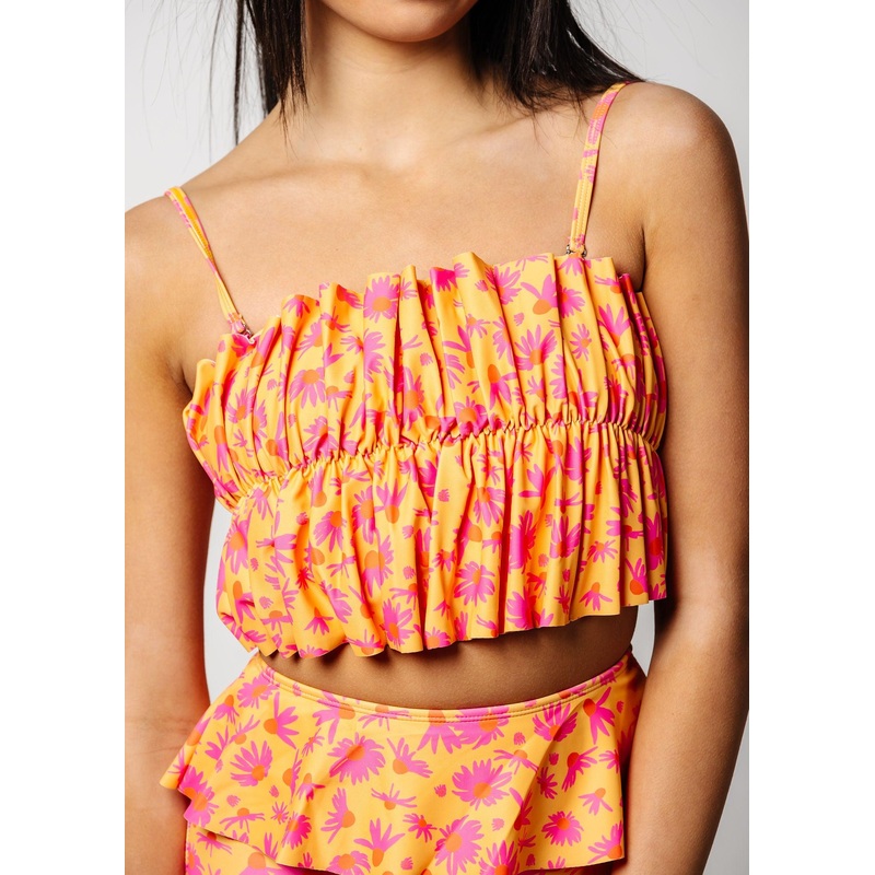 Playful Daisies | Youth Oversized Ruffle Top