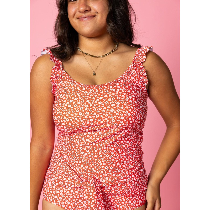 Red Ditsy Floral | Flutter Top