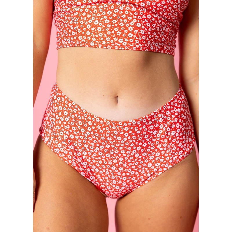 Red Ditsy Floral | Mid-Rise Bottoms