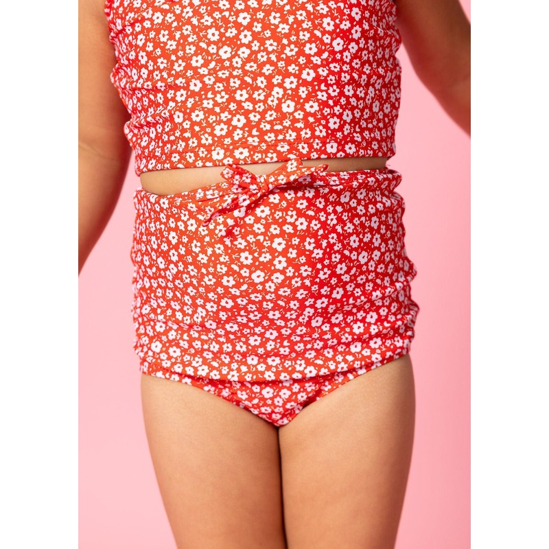 Red Ditsy Floral | Mini Bow Bottoms