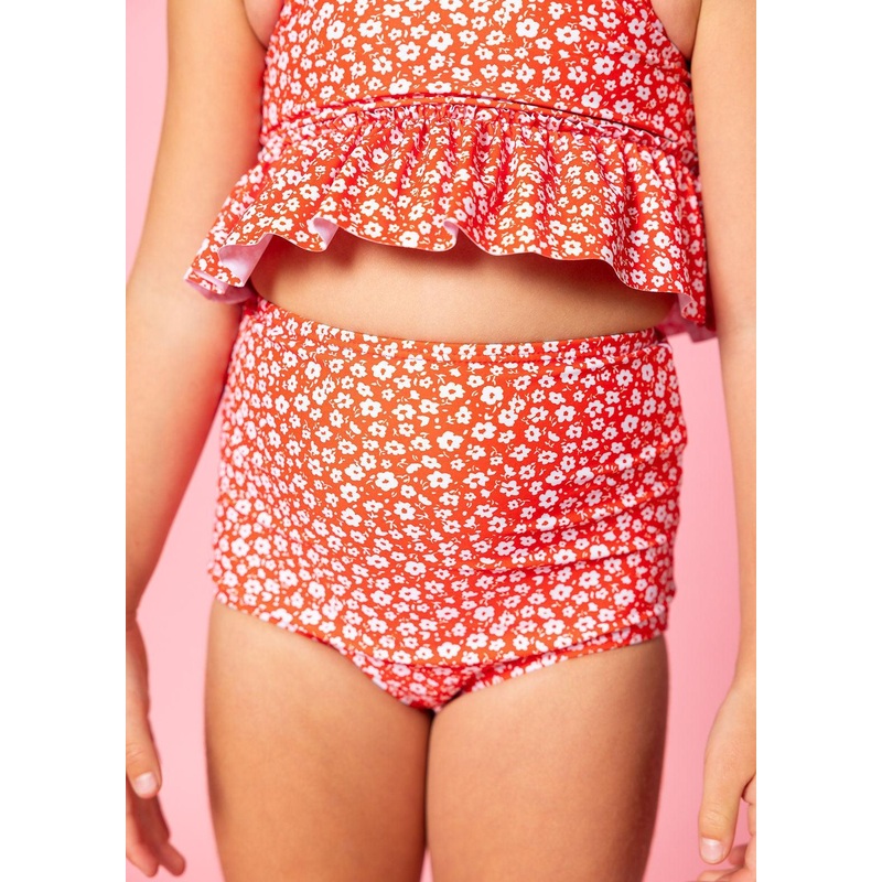 Red Ditsy Floral | Mini High-Waisted Bottoms