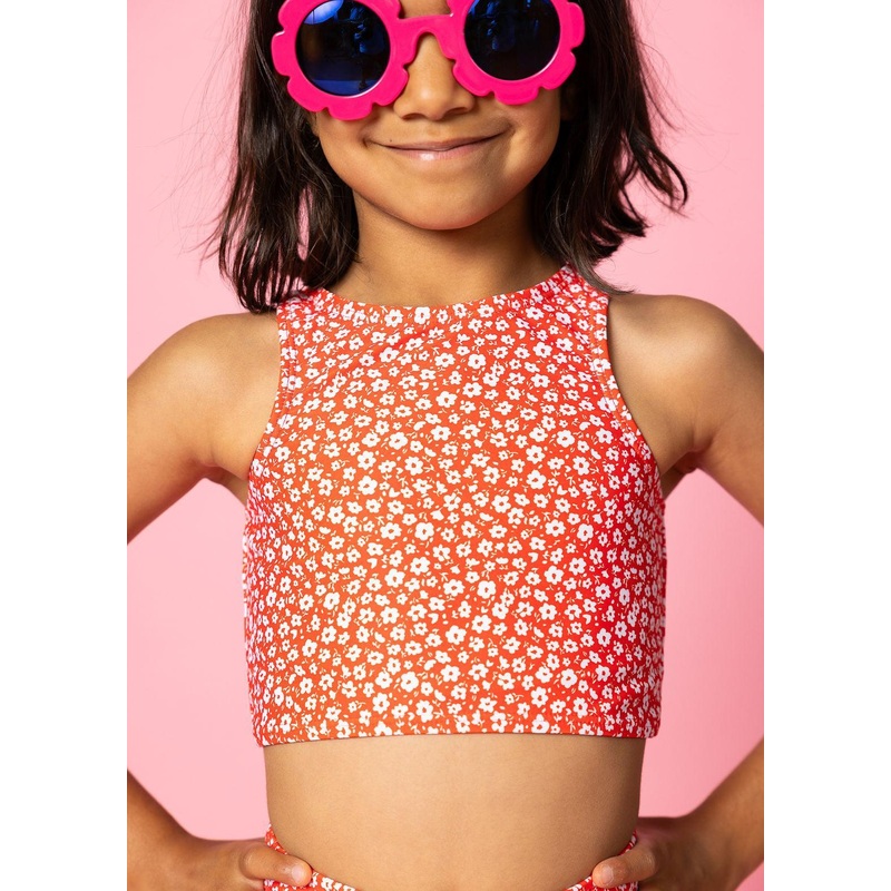 Red Ditsy Floral | Mini Racer Back Top
