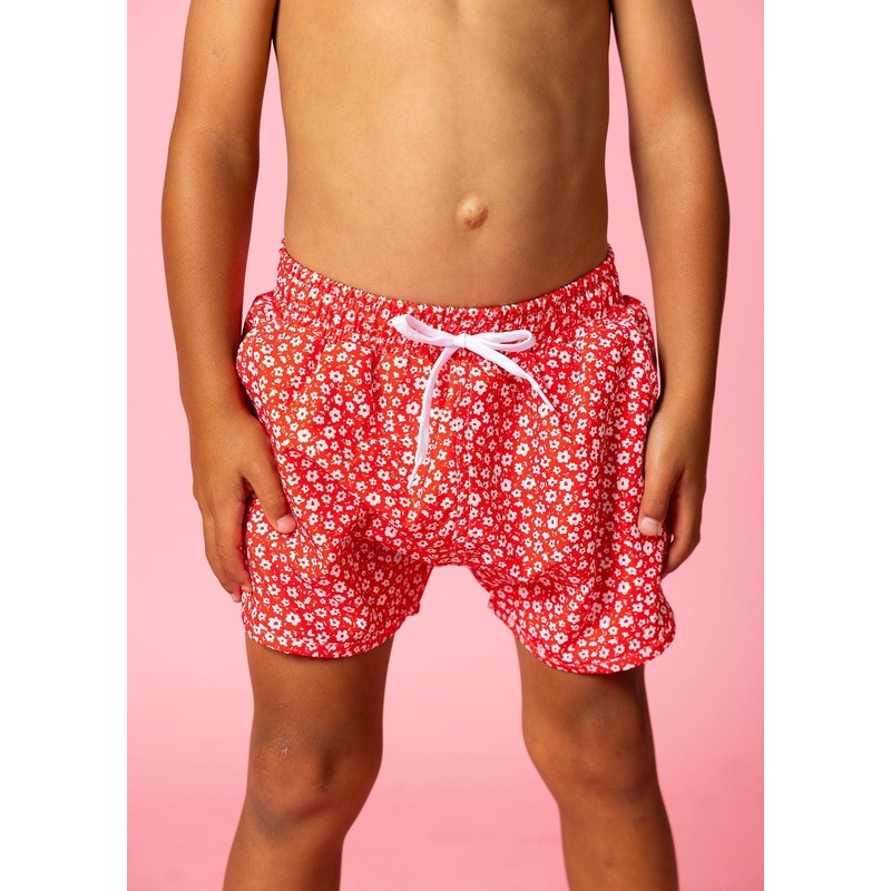 Red Ditsy Floral | Mini Retro Shorties