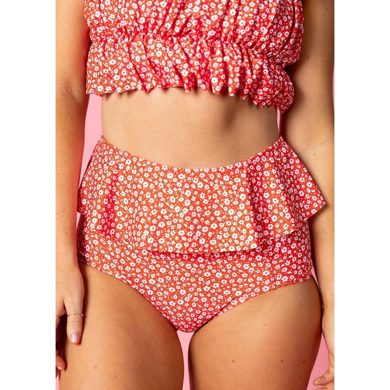 Red Ditsy Floral | Peplum Bottoms
