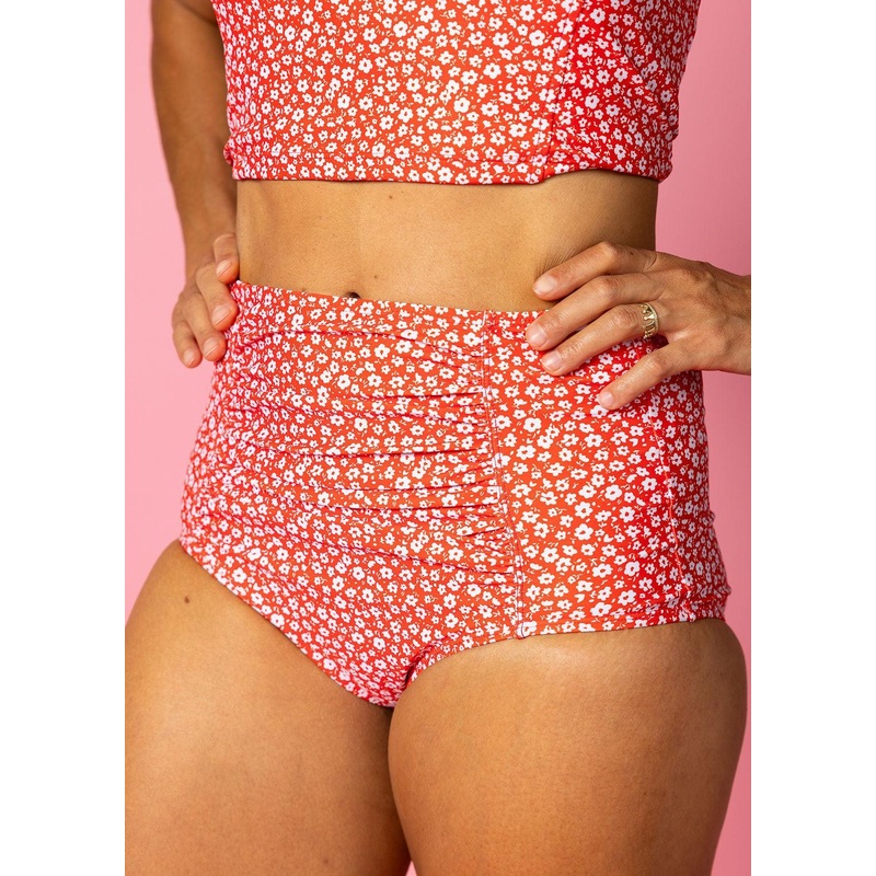 Red Ditsy Floral | Ruched Bottoms 2.0