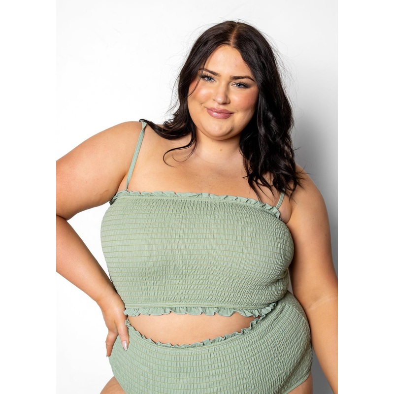 Ribbed Sage | Bandeau Top