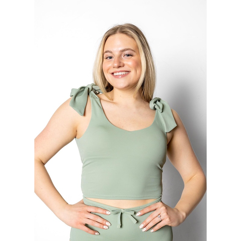 Ribbed Sage | Knot Top