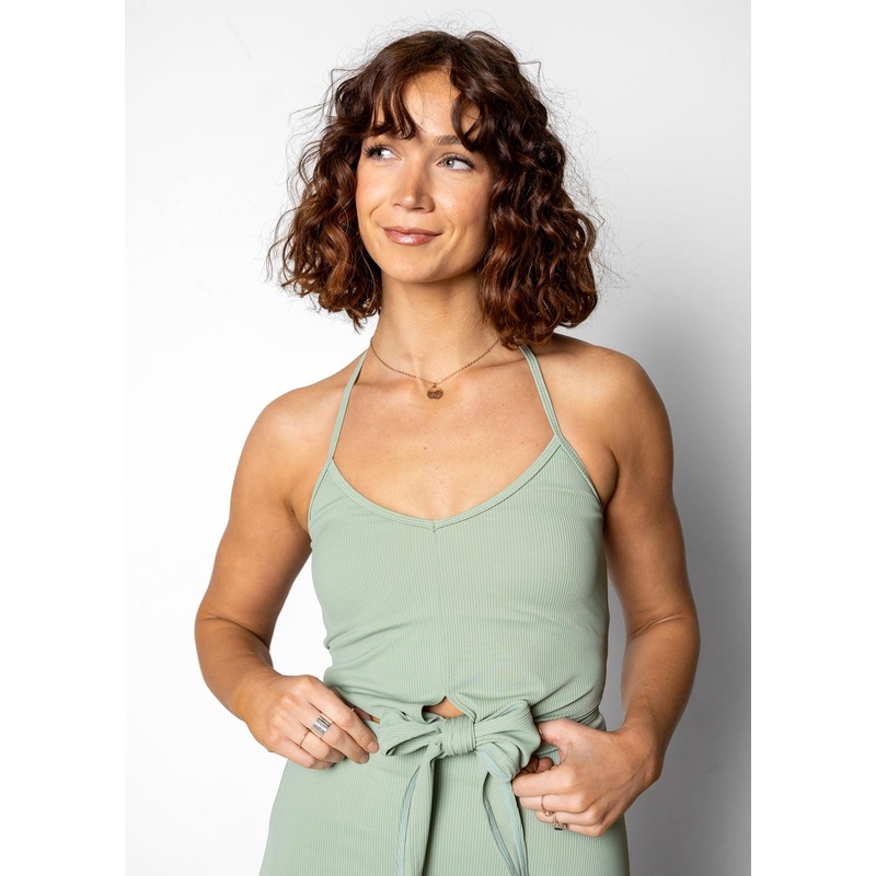 Ribbed Sage | Tied-Up Top