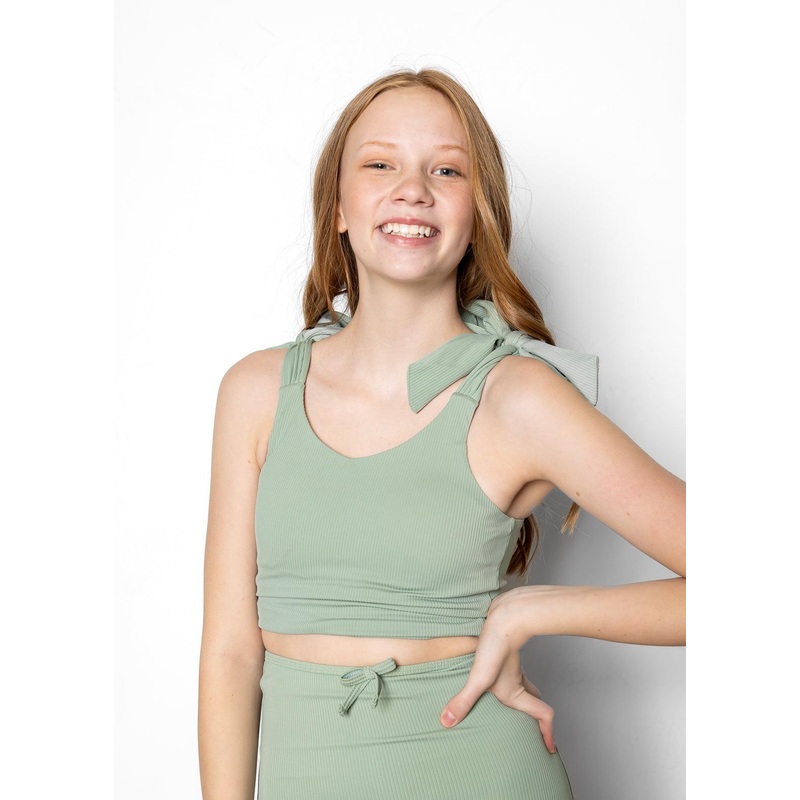 Ribbed Sage | Youth Knot Top
