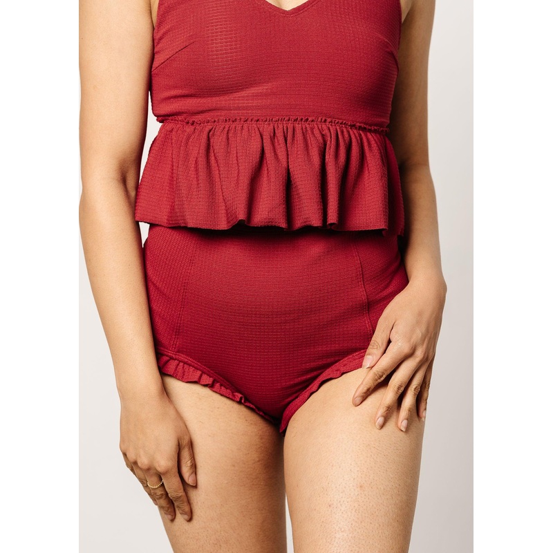 Waffled Maroon | All Ruffled Up Bottoms