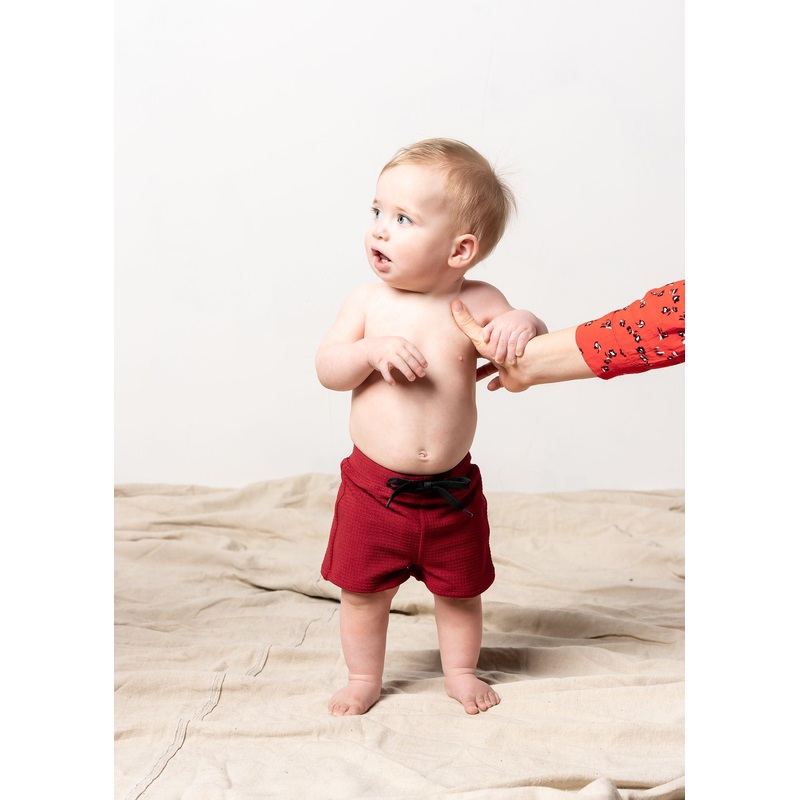 Waffled Maroon | Baby Euro Shorts