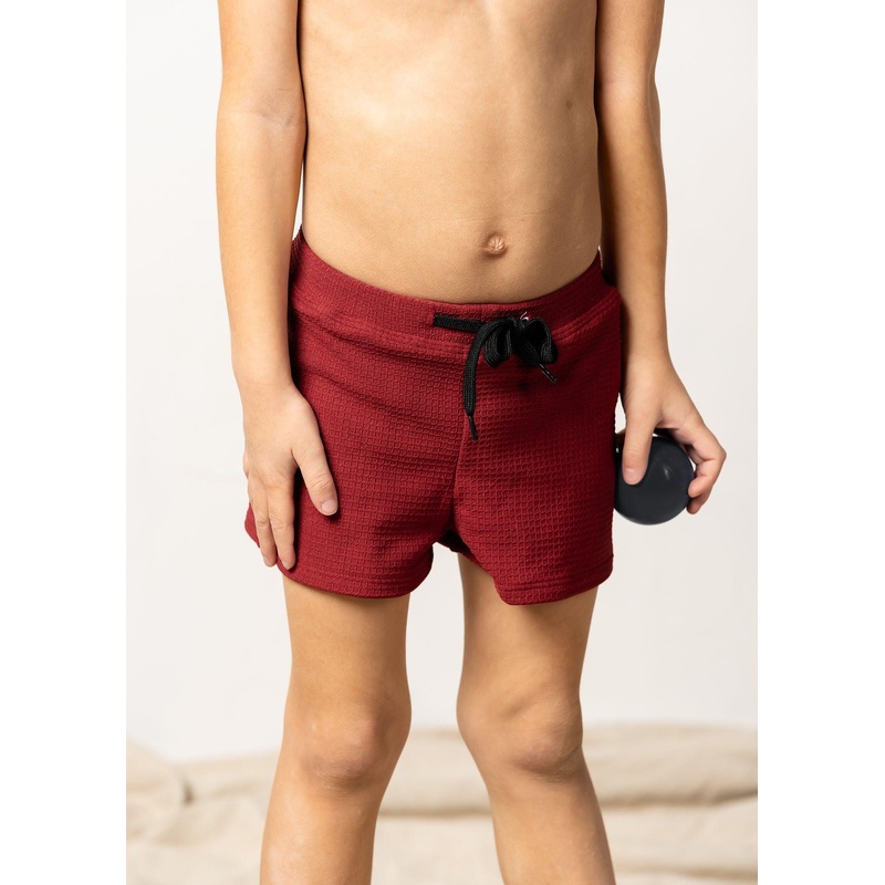 Waffled Maroon | Mini Euro Shorts