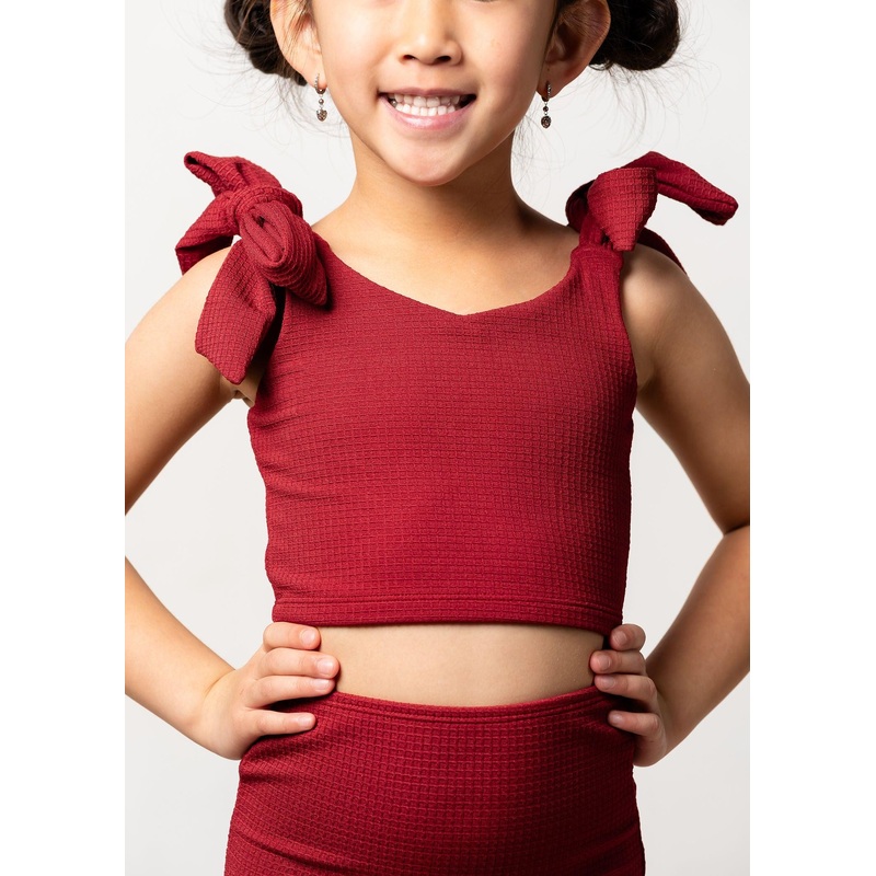 Waffled Maroon | Mini Knot Top