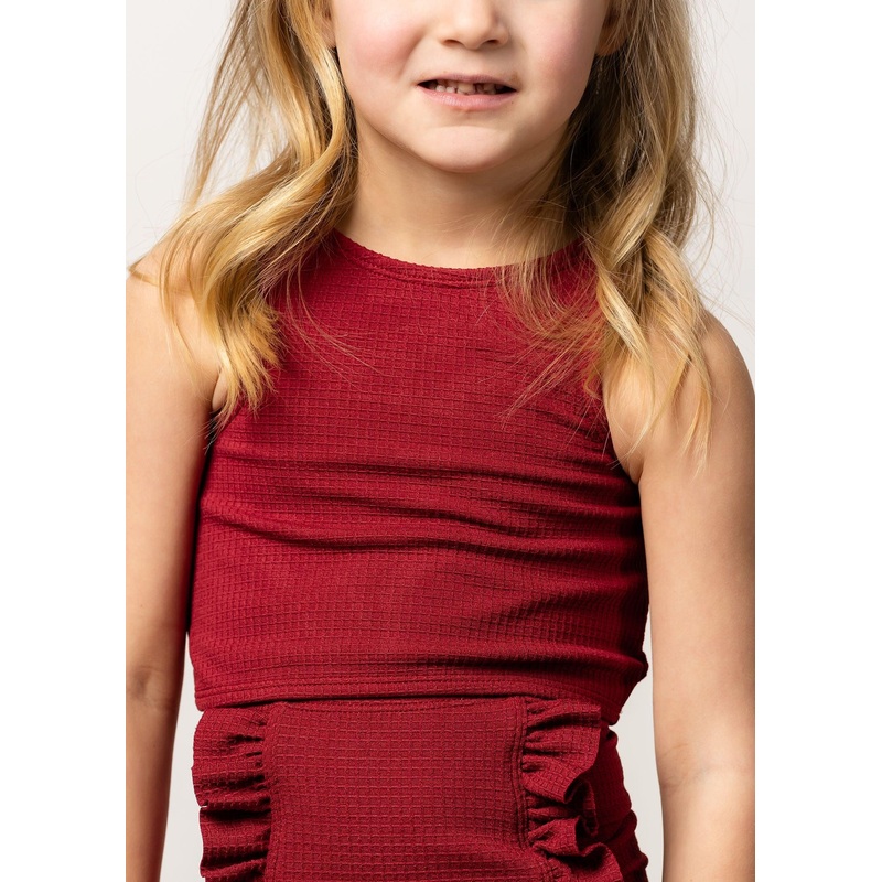 Waffled Maroon | Mini Racer Back Top