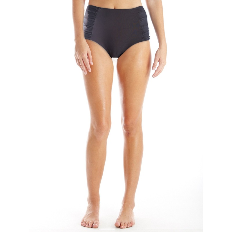 high waist shirred in ebony