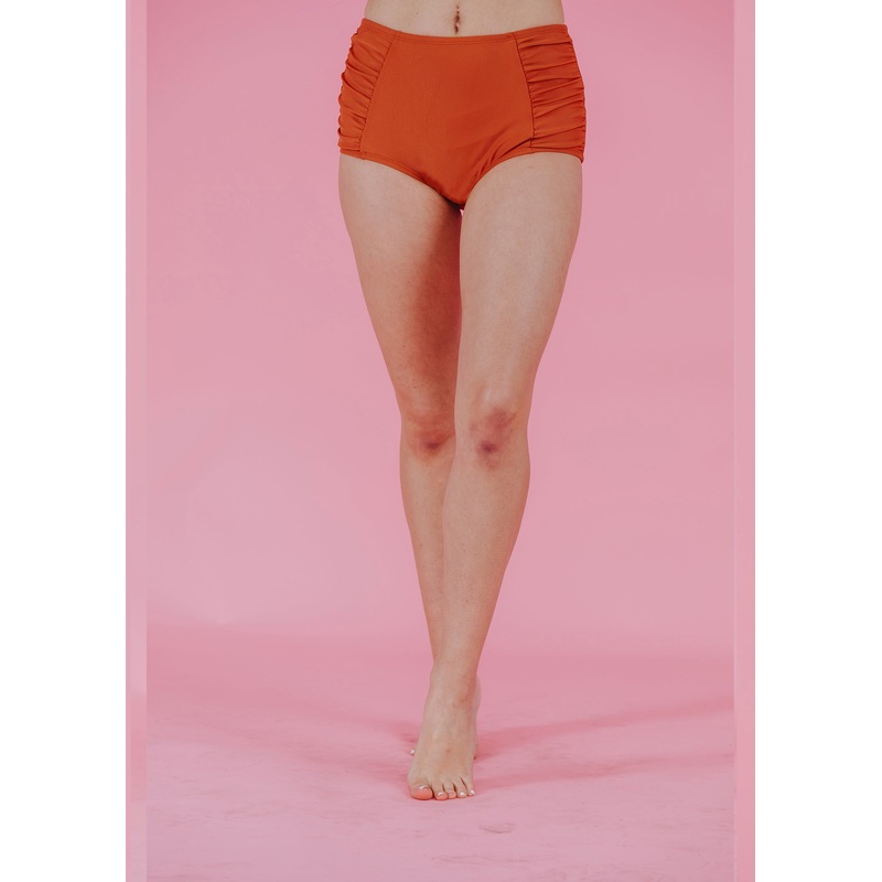 high waist shirred in paprika