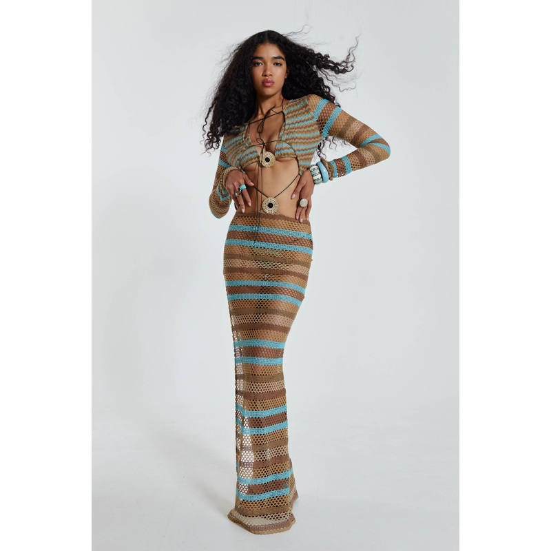Allure Stripe Knitted Maxi Dress