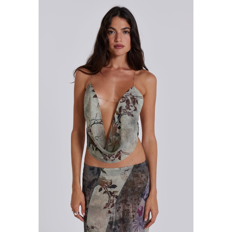 Asteria Backless Top in Grey