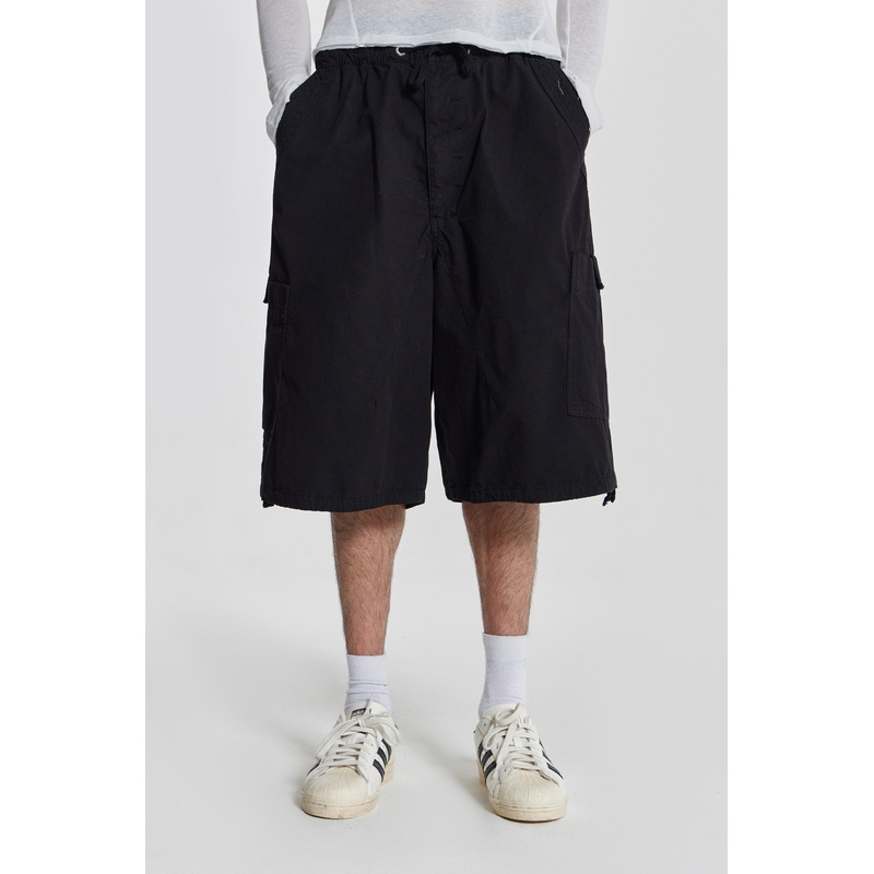 Black Parachute Cargo Baggy Shorts