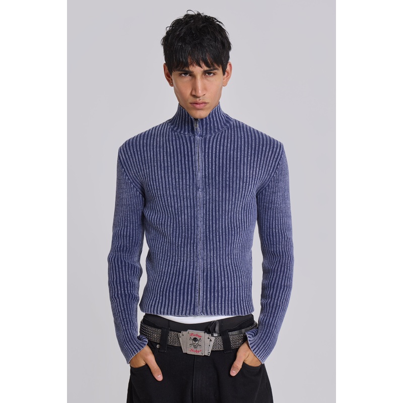 Blue Lucid Knit Track Top