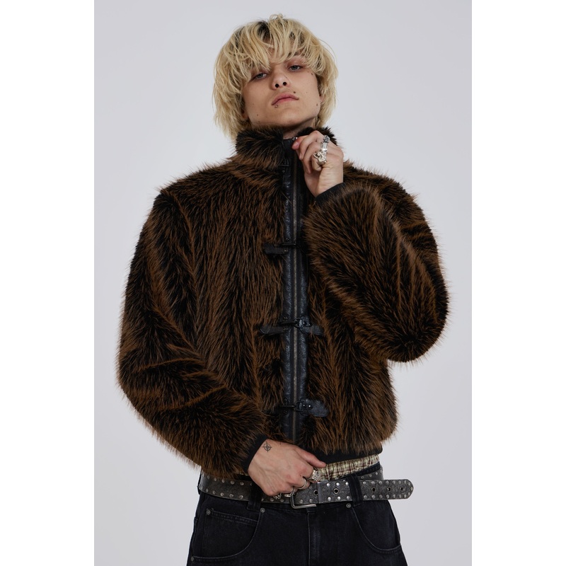 Brown Mendoza Faux Fur Jacket