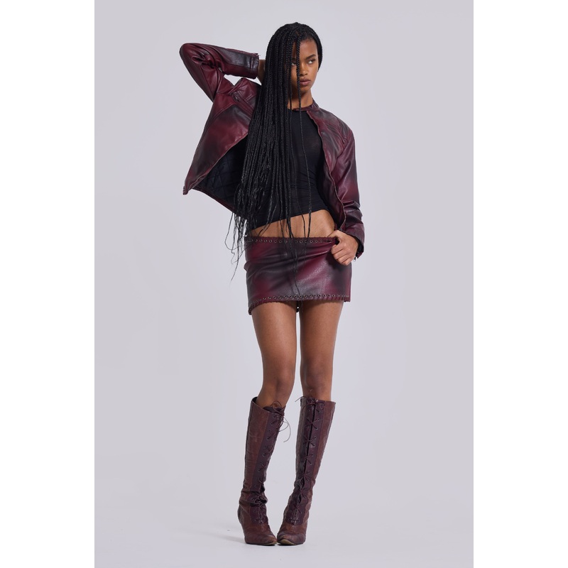 Lynx Faux Leather Mini Skirt