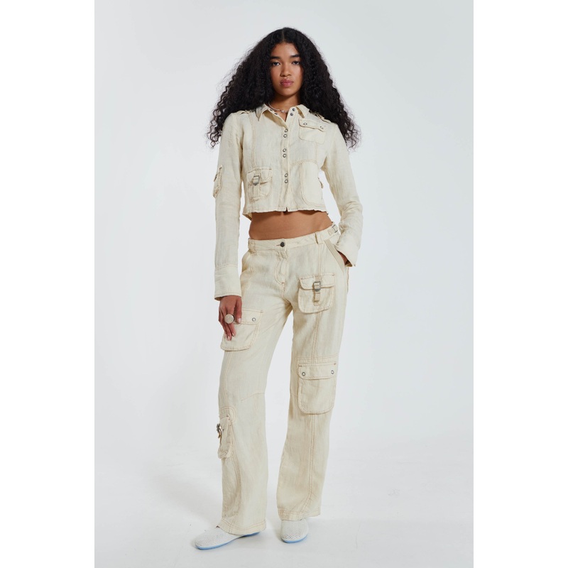 Santal Linen Cargo Trousers
