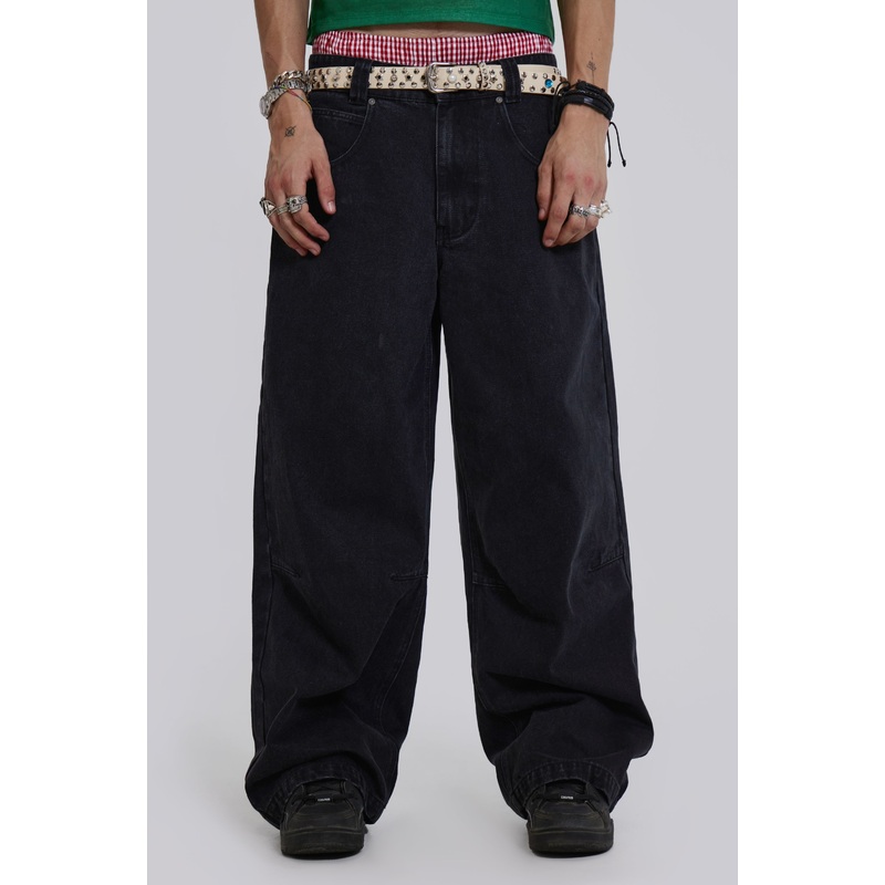 Solid Black Low Rise Colossus Jeans