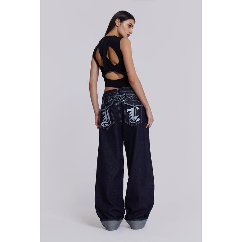 Sonic Embroidered Baggy Jeans