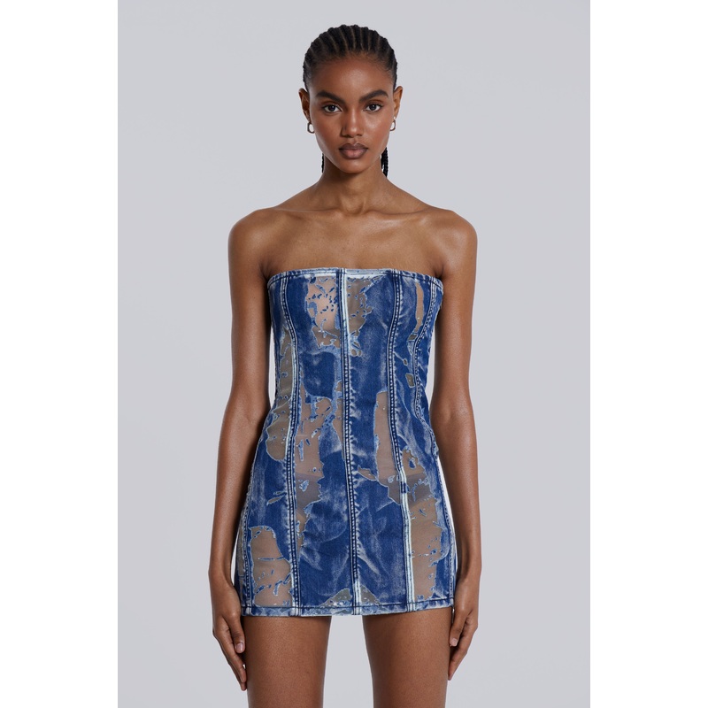 Zion Denim Corset Mini Dress
