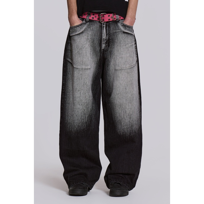 Black White Wash XL Colossus Jeans