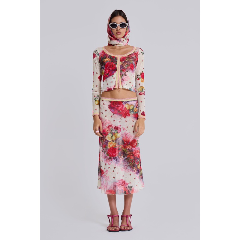 Giara Midi Mesh Skirt