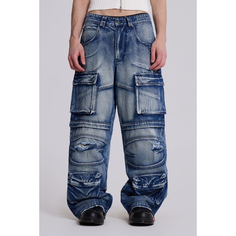 Light Wash Apex Denim Cargos
