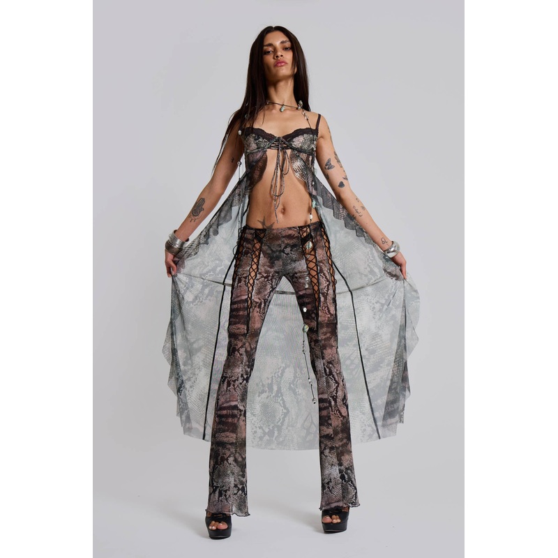 Snake Laced Mesh Trousers